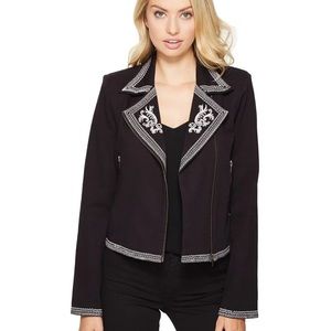 Lovers + Friends Moonrise Black & White Embroidered Short Jacket- Women's S NEW